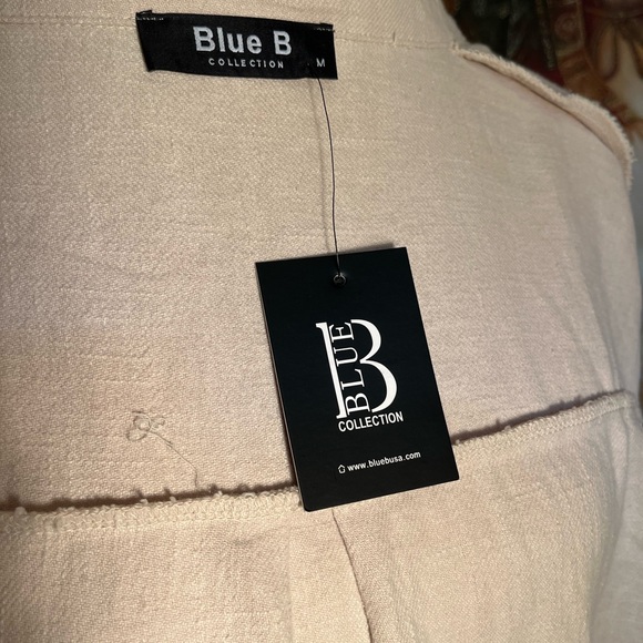 Fringed Hem Oversized Shirt Dress or Shacket Linen Blend Medium NWT - Picture 4 of 7